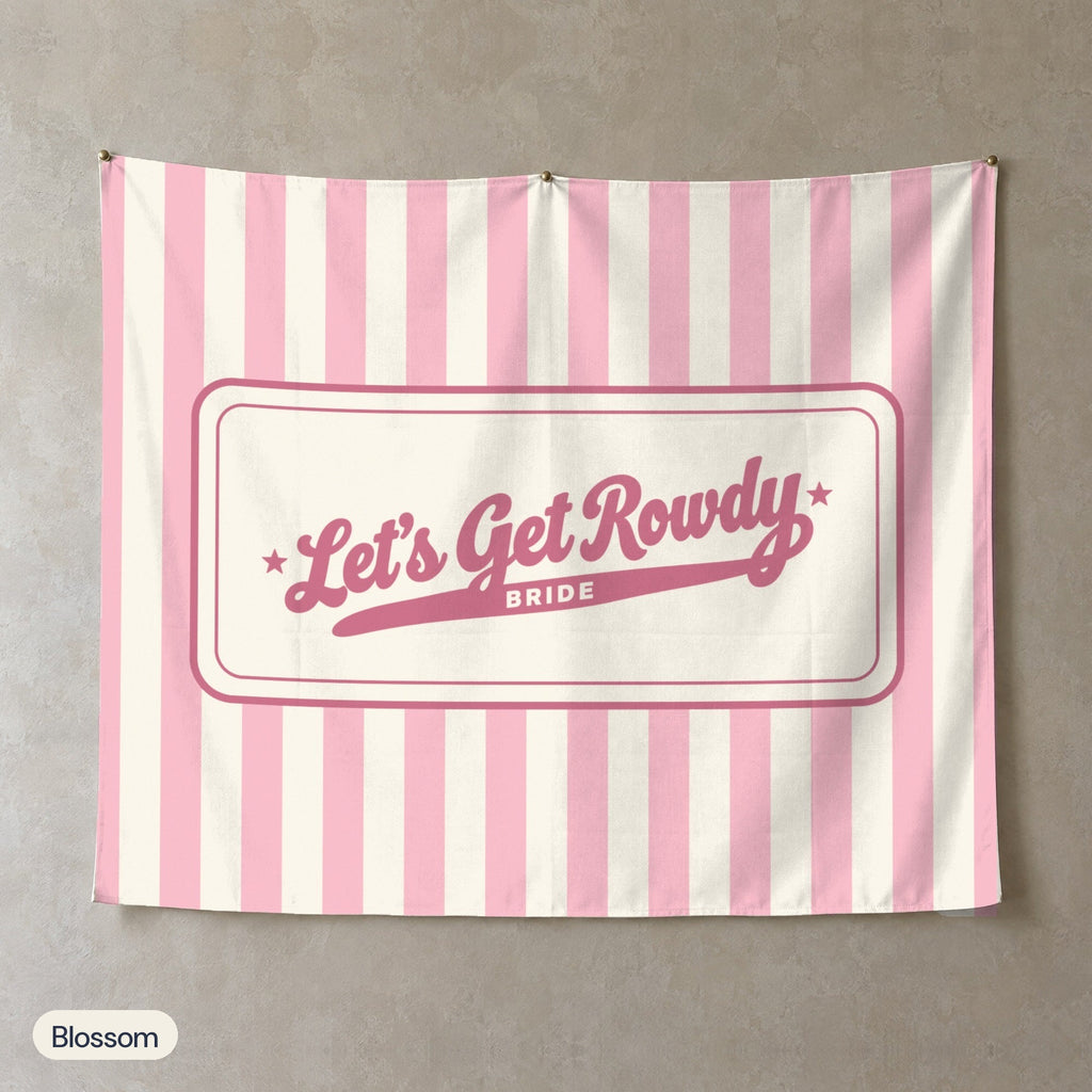 Let's Get Rowdy personalized wall tapestry, Blossom stripes