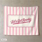 Let's Get Rowdy personalized wall tapestry, Blossom stripes