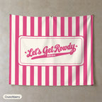 Let's Get Rowdy personalized wall tapestry, Crunchberry stripes