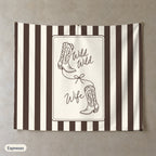 Wild Wild Wife personalized wall tapestry, Espresso stripes