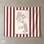 Wild Wild Wife personalized wall tapestry, Chili stripes