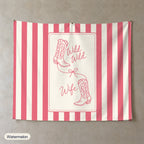 Wild Wild Wife personalized wall tapestry, Watermelon stripes