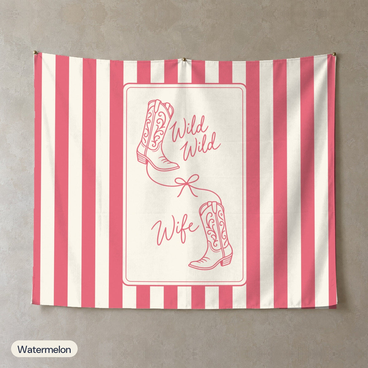 Wild Wild Wife personalized wall tapestry, Watermelon stripes