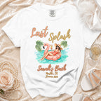 White t-shirt with "Last Splash" and "Sarah's Bach" text.