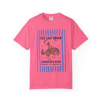 Pink t-shirt with "HER LAST RODEO" and "JENNIFER'S BACH" Nashville text.