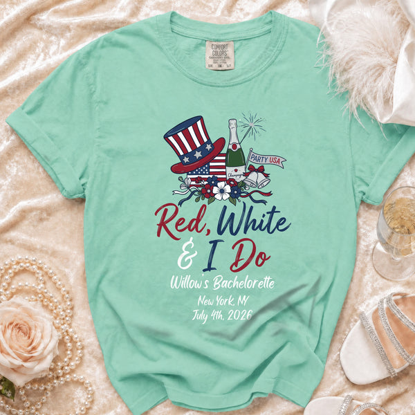 Red, White & I Do Celebration T-Shirt in Island Reef