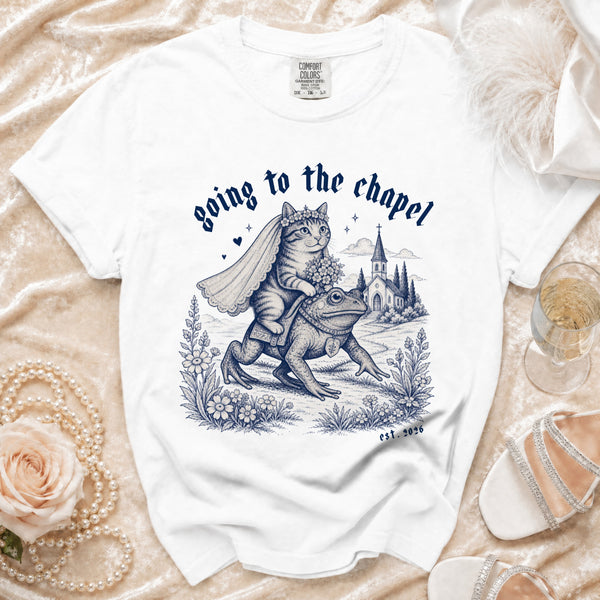 Chapel Rhapsody Medieval Cat & Frog T-Shirt in White