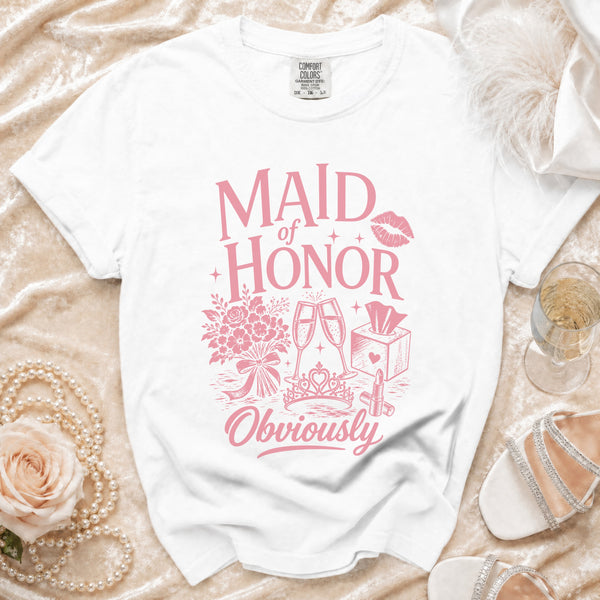 Maid of Honor T-shirt in White