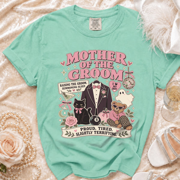 Groom Mom T-Shirt in Island Reef
