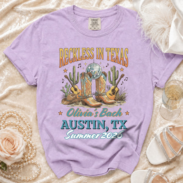 Reckless Texas Disco Cowgirl T-shirt in Orchid