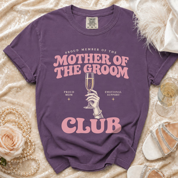 Groom Mom T-shirt in Grape