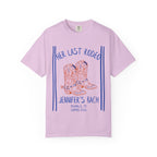 Pink t-shirt with cowboy boots and text: Her Last Rodeo, Jennifer's Bach, Nashville, TN, Summer 2026.