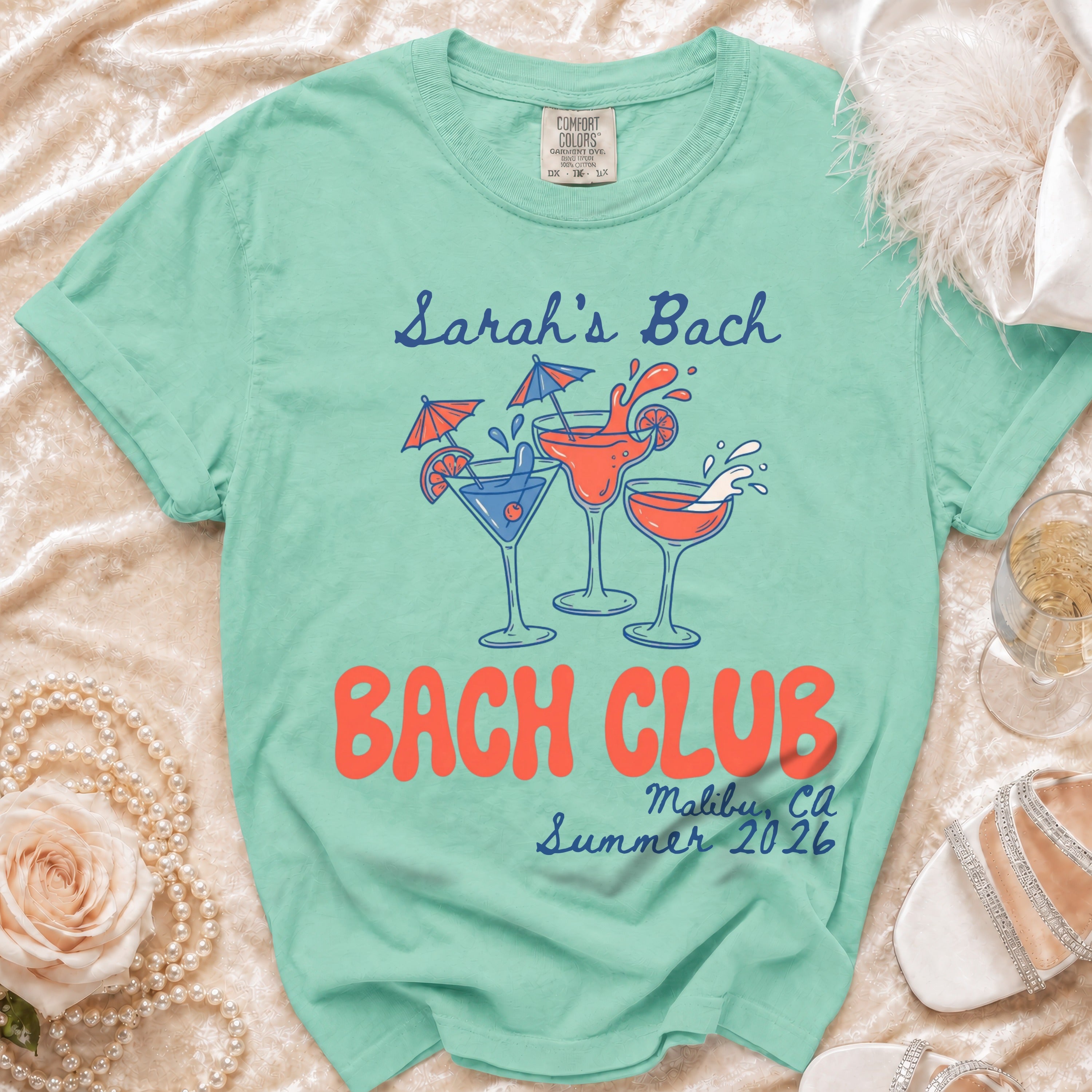 Sarah's Bach Club Malibu, CA Summer 2026 t-shirt.
