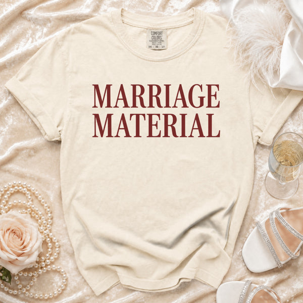 Marriage Material" Statement T-Shirt in Ivory