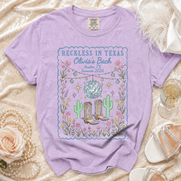 Reckless Texas Disco Cowgirl T-Shirt in Orchid