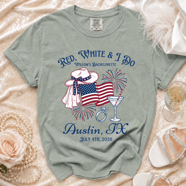 Red, White & I Do Celebration T-Shirt in Bay