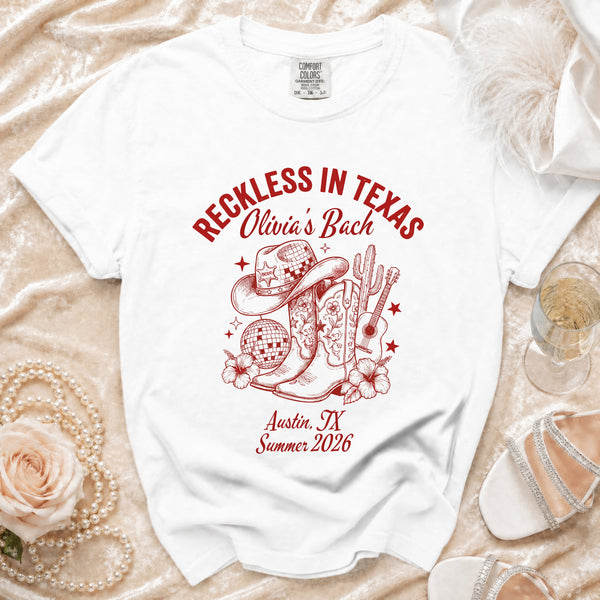 Reckless Texas Bachelorette T-Shirt in White