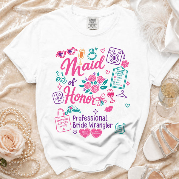 Maid of Honor T-shirt in White