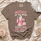 Brown t-shirt with "Mother of the Bride" and ghost graphic.