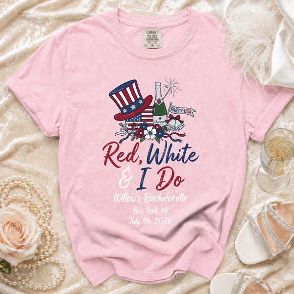 Red, White & I Do Celebration T-Shirt in Blossom