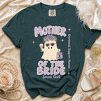 Mother of the Bride "Emotional Support Human" t-shirt with ghost graphic.