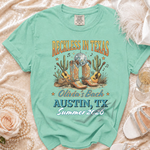 Reckless Texas Disco Cowgirl T-shirt in Island Reef