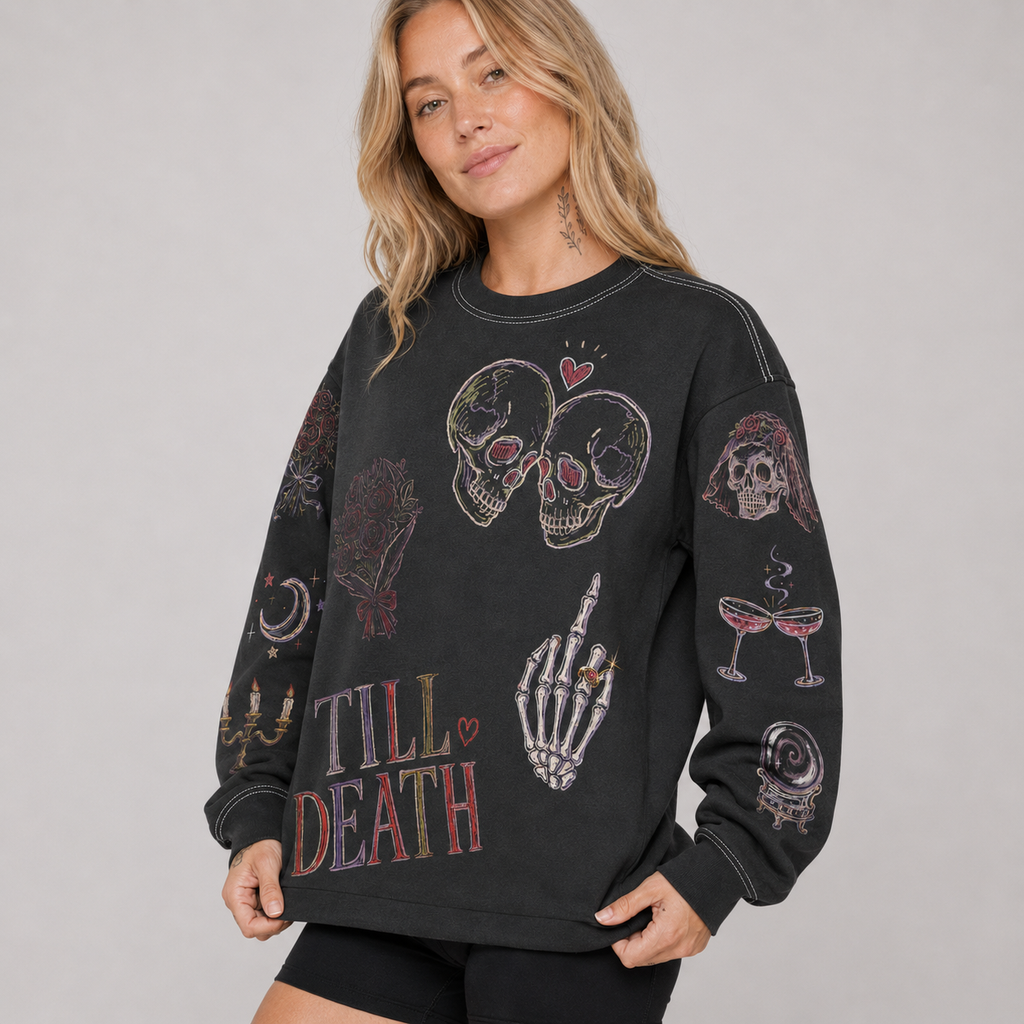Spooky Bride Doodles Sweatshirt