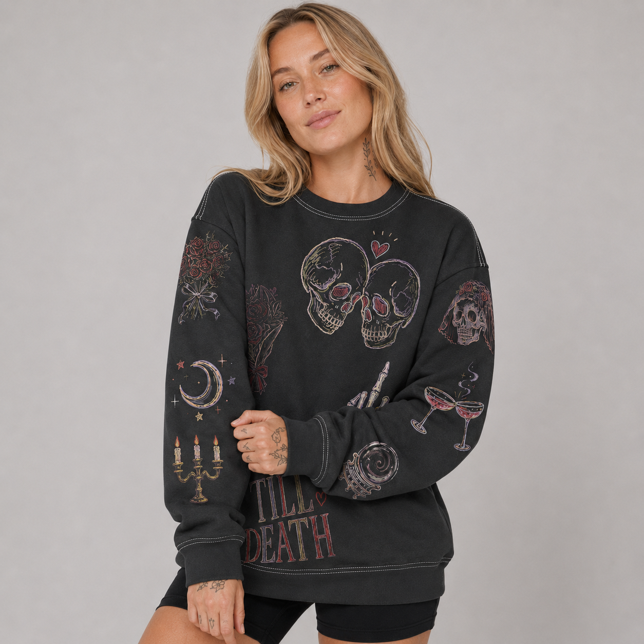Spooky Bride Doodles Sweatshirt