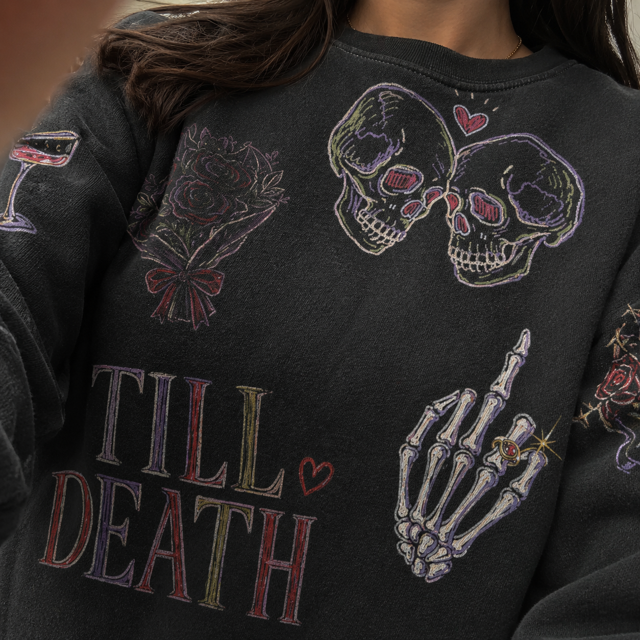 Spooky Bride Doodles Sweatshirt