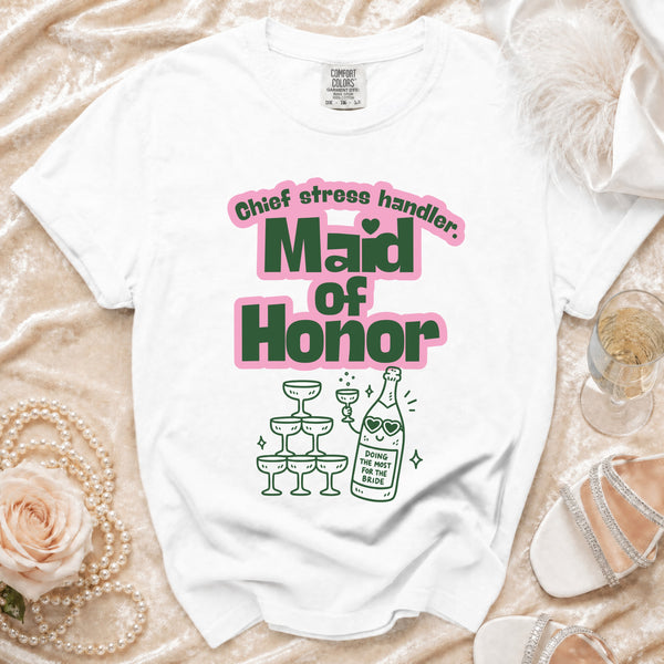 Maid of Honor T-shirt in White