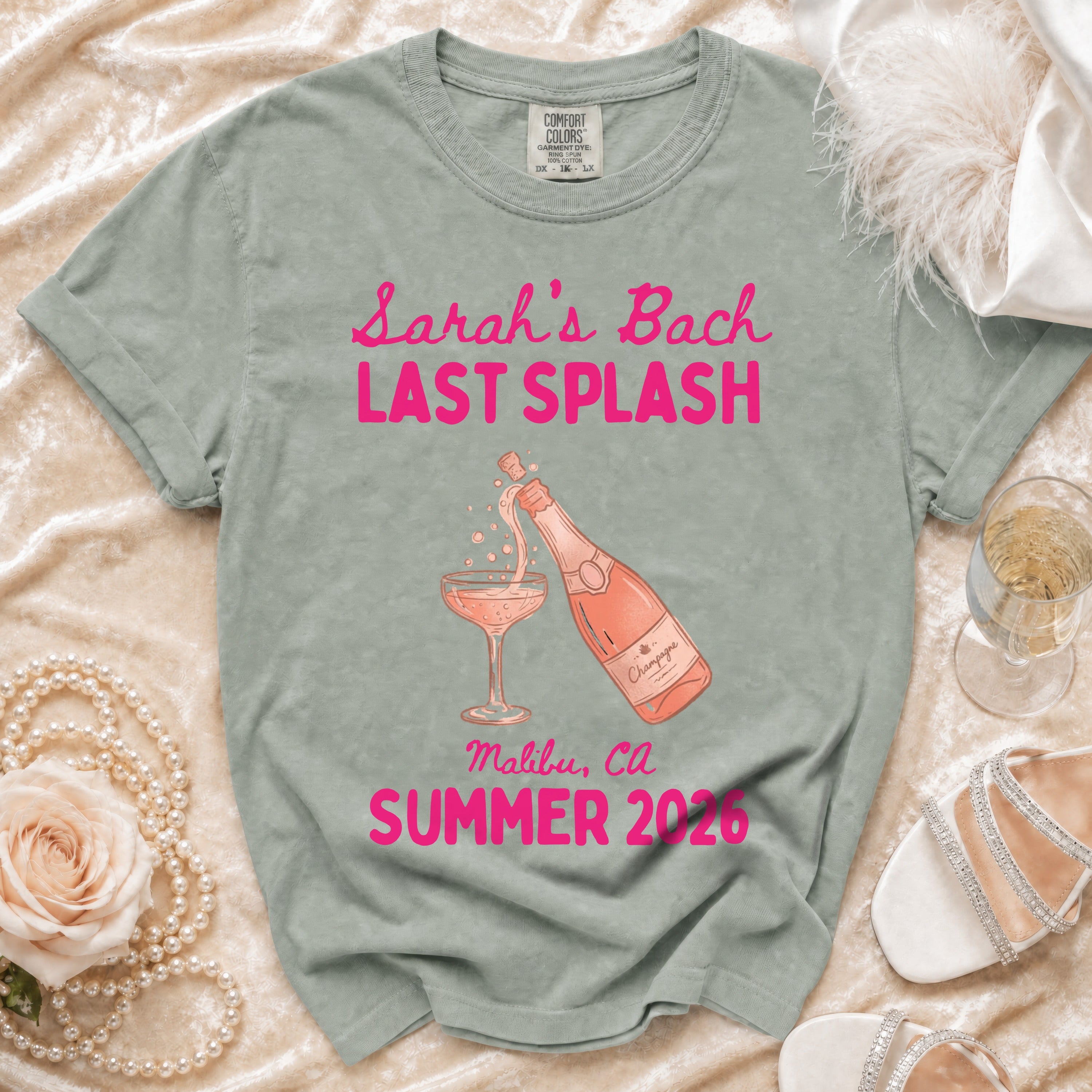 Sarah's Bach Last Splash t-shirt in Malibu, CA, Summer 2026.