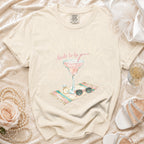 "Last Splash bride-to-be Malibu CA graphic t-shirt with a margarita and sunglasses."