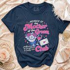 Navy t-shirt with "Member of the Mother of the Groom Club" design.