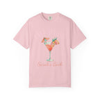 Pink t-shirt with "Last Splash Sarah's Bach" and a cocktail graphic.
