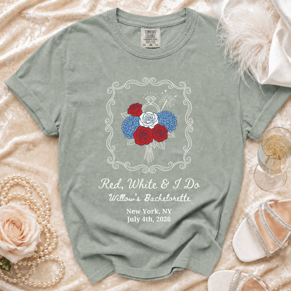 Red, White & I Do Celebration T-shirt in Bay