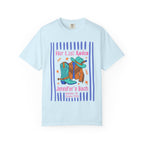 Light blue t-shirt with "Her Last Rodeo Jennifer's Bach Nashville, TN Summer 2026" graphic.