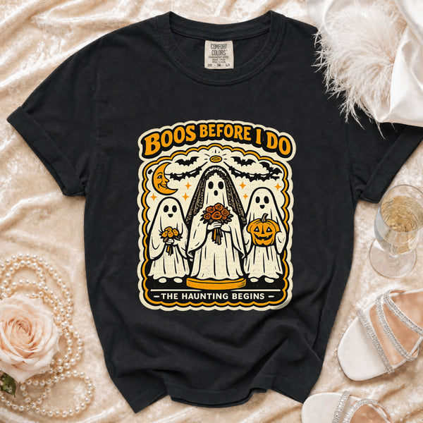 Boos Before I Do Spooky Bride T-Shirt in Black