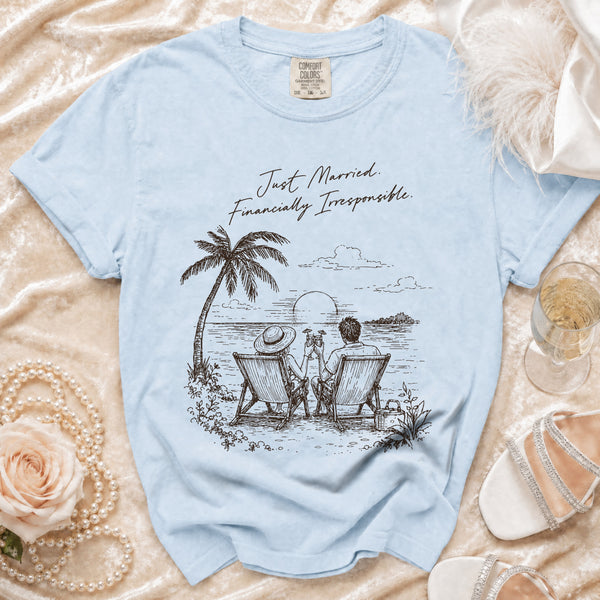 Married & Irresponsible T-shirt in Chambray