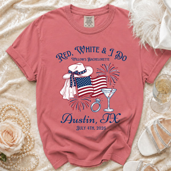 Red, White & I Do Celebration T-Shirt in Watermelon