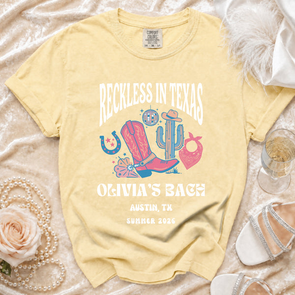 Reckless Texas Disco Cowgirl T-Shirt in Butter