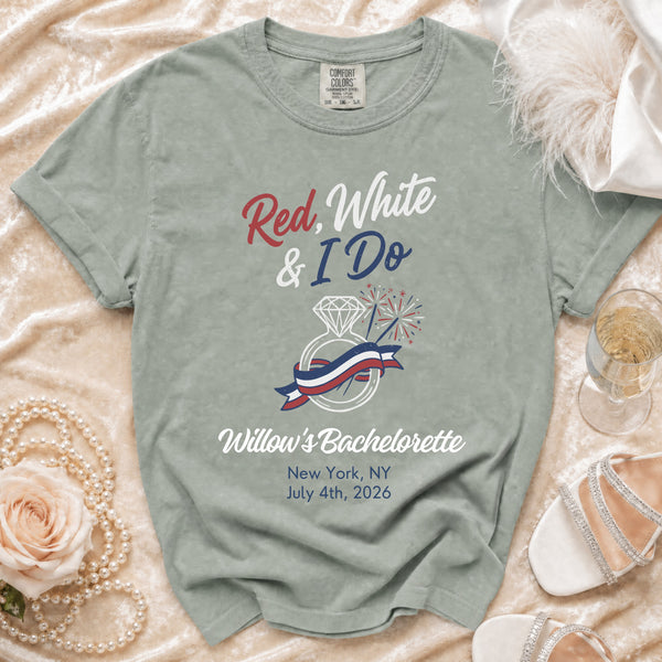 Red, White & I Do" Celebration T-Shirt in Bay