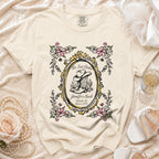 Cream t-shirt with "Her Last Rodeo Jennifer's Bach" and cowboy boot graphic.