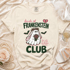 Bride of Frankenstein Club t-shirt with ghost graphic and text.