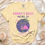 Sarah's Bach Malibu CA Summer 2026 graphic t-shirt.