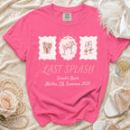 Pink t-shirt with "Last Splash" design for Sarah's Bach party.