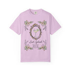Lavender t-shirt with "Last Splash" cocktail design and "Sarah's Bach Malibu CA Summer 2024" text.