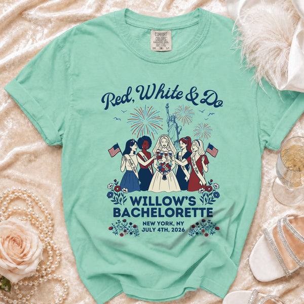 Red, White & Do Bachelorette T-Shirt in Island Reef