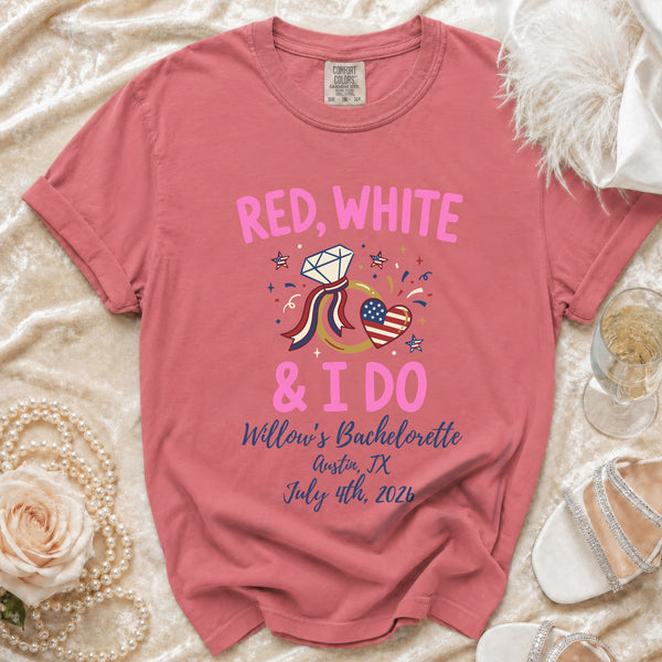 Red White & I Do Bachelorette T-Shirt in Watermelon