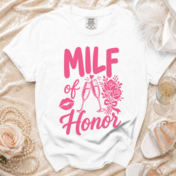 MILF Maid of Honor Tee in White