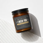 Candle with label "I NEED YOU AS MY MAID OF HONOR" and brand name "VOWED".